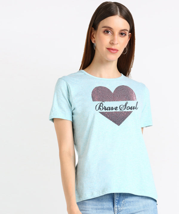 Women's Sequin Motifs Embellished cotton T-shirt