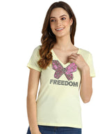 Women's Sequins Motifs Embellished Cotton T-shirt