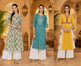 COMBO OF 3 COTTON KURTIS