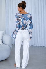Floral Printed Spandex Top & Pant Co-ord Set for Women