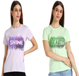 ✨ Women’s Sequin Motifs Cotton T-Shirt Combo – 2 Stylish Tees for ₹599 (MRP ₹2,099) ✨