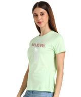 Women's Sequin Motifs Embellished cotton T-shirt