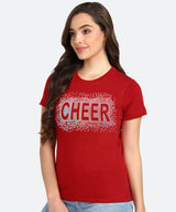 Women Sequins Motifs Embellished Cotton T-shirt