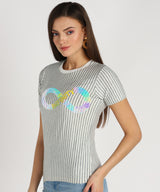 Women's Sequin Motifs Embellished cotton T-shirt