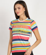 Women Sequins Motifs Embellished Cotton T-shirt