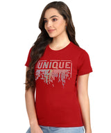 Women's Sequins Motifs Embellished Cotton T-shirt