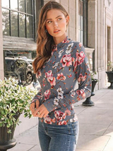🌸 Floral Printed Spandex Bodyfit Top 🌸