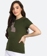 Women's Sequin Motifs Embellished cotton T-shirt