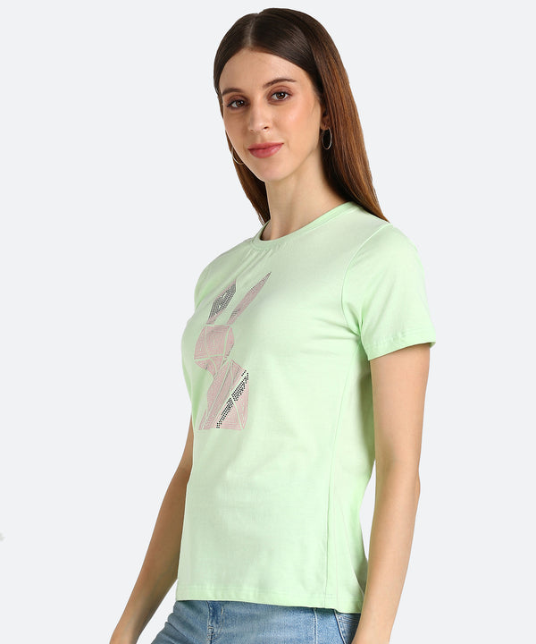 Women's Sequin Motifs Embellished cotton T-shirt
