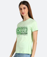 Women Sequins Motifs Embellished Cotton T-shirt