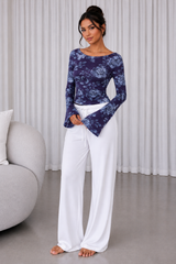 Floral Printed Spandex Top & Pant Co-ord Set for Women