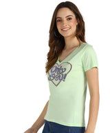 Women's Sequins Motifs Embellished Cotton T-shirt