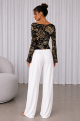 Floral Printed Spandex Top & Pant Co-ord Set for Women