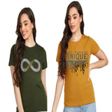 ✨ Women’s Sequin Motifs Cotton T-Shirt Combo – 2 Stylish Tees for ₹599 (MRP ₹2,099) ✨