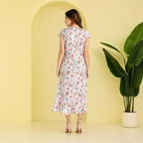 Elegant Floral Printed Crepe Dress