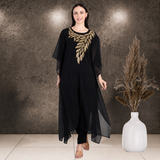 ✨ Georgette Sequins Embroidered Kaftan Pant Set