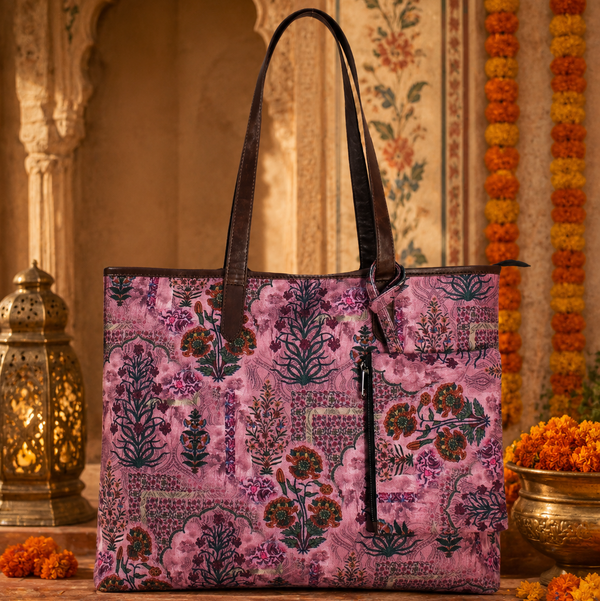 JAIPURI FLORAL PRINTED TOTE BAG