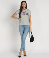 Women's Sequins Motifs Embellished Cotton T-shirt
