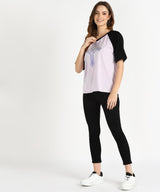 Women's Sequins Motifs Embellished Cotton T-shirt