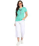 Women's Sequins Motifs Embellished Cotton T-shirt