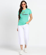 Women's Sequins Motifs Embellished Cotton T-shirt