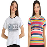 Women’s Cotton Sequin Motif T-Shirt Combo (Pack of 2) – Just ₹599 | MRP ₹2,099