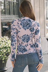🌸 Floral Printed Spandex Bodyfit Top 🌸