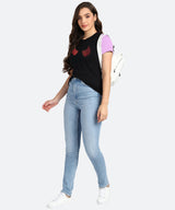 Women's Sequin Motifs Embellished cotton T-shirt