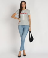 Women's Sequin Motifs Embellished cotton T-shirt