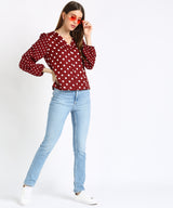 Timeless Elegance: Women's Polka Dot Top