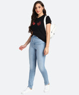 Women's Sequin Motifs Embellished cotton T-shirt