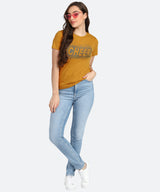 Women Sequins Motifs Embellished Cotton T-shirt