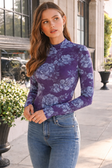 🌸 Floral Printed Spandex Bodyfit Top 🌸