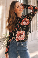 🌸 Floral Printed Spandex Bodyfit Top 🌸