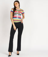 Women's Sequin Motifs Embellished cotton T-shirt