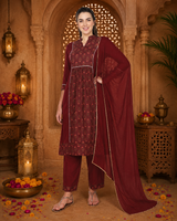 Ethnic cotton printed kurti pant set