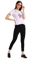 Women’s Cotton Sequin Motifs T-Shirt Combo Pack of 2