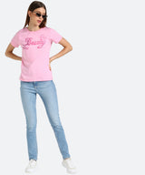 Women Sequins Motifs Embellished Cotton T-shirt
