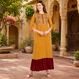 Timeless Elegance: Women's Embroidered Ankle-Length Kurti