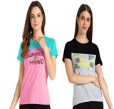 Women's Cotton Sequin Motif T-Shirt Combo