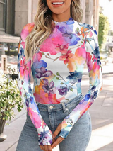 🌸 Floral Printed Spandex Bodyfit Top 🌸