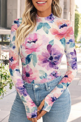 🌸 Floral Printed Spandex Bodyfit Top 🌸