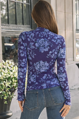 🌸 Floral Printed Spandex Bodyfit Top 🌸