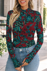 🌸 Floral Printed Spandex Bodyfit Top 🌸
