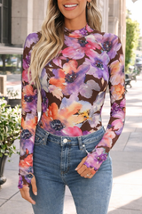 🌸 Floral Printed Spandex Bodyfit Top 🌸