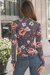 🌸 Floral Printed Spandex Bodyfit Top 🌸