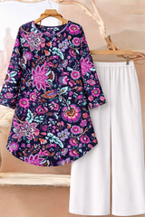 🌸 Spandex Floral Printed Top & Pant Set 🌸