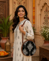 Big Paisley Print Canvas Sling Bag