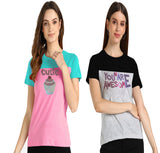 Women's Cotton Sequin Motif T-Shirt Combo