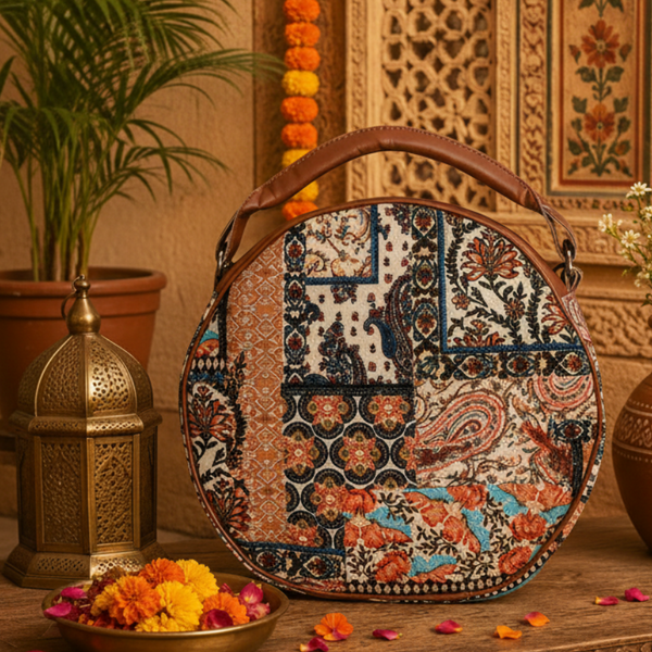Floral Paisley Patchwork Canvas Sling Bag